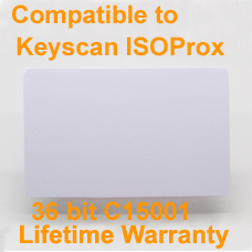 Proximity Printable Card Keyscan C15001 36 bit Format Compatible with Keyscan ISOProx PSM-2P-H